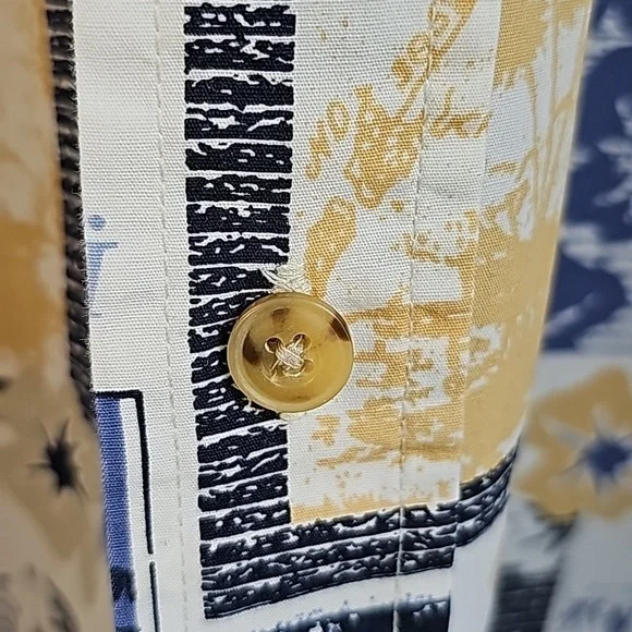 CROSSINGS, men's XL casual button-down shirt. Tropical print. EXCELLENT. - Picture 7 of 10